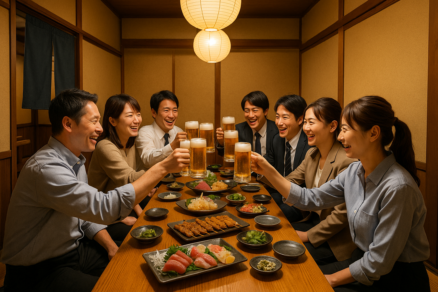 半個室での宴会シーン
