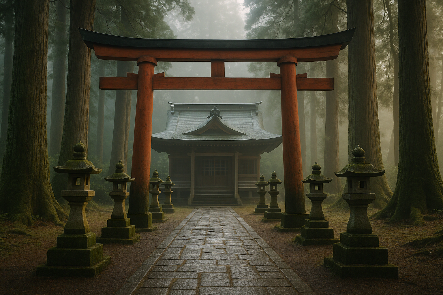 いろどり八幡宮の鳥居と本殿