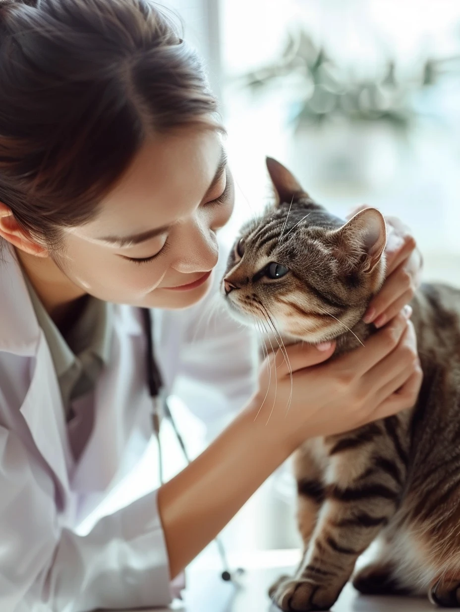 診察を受ける猫